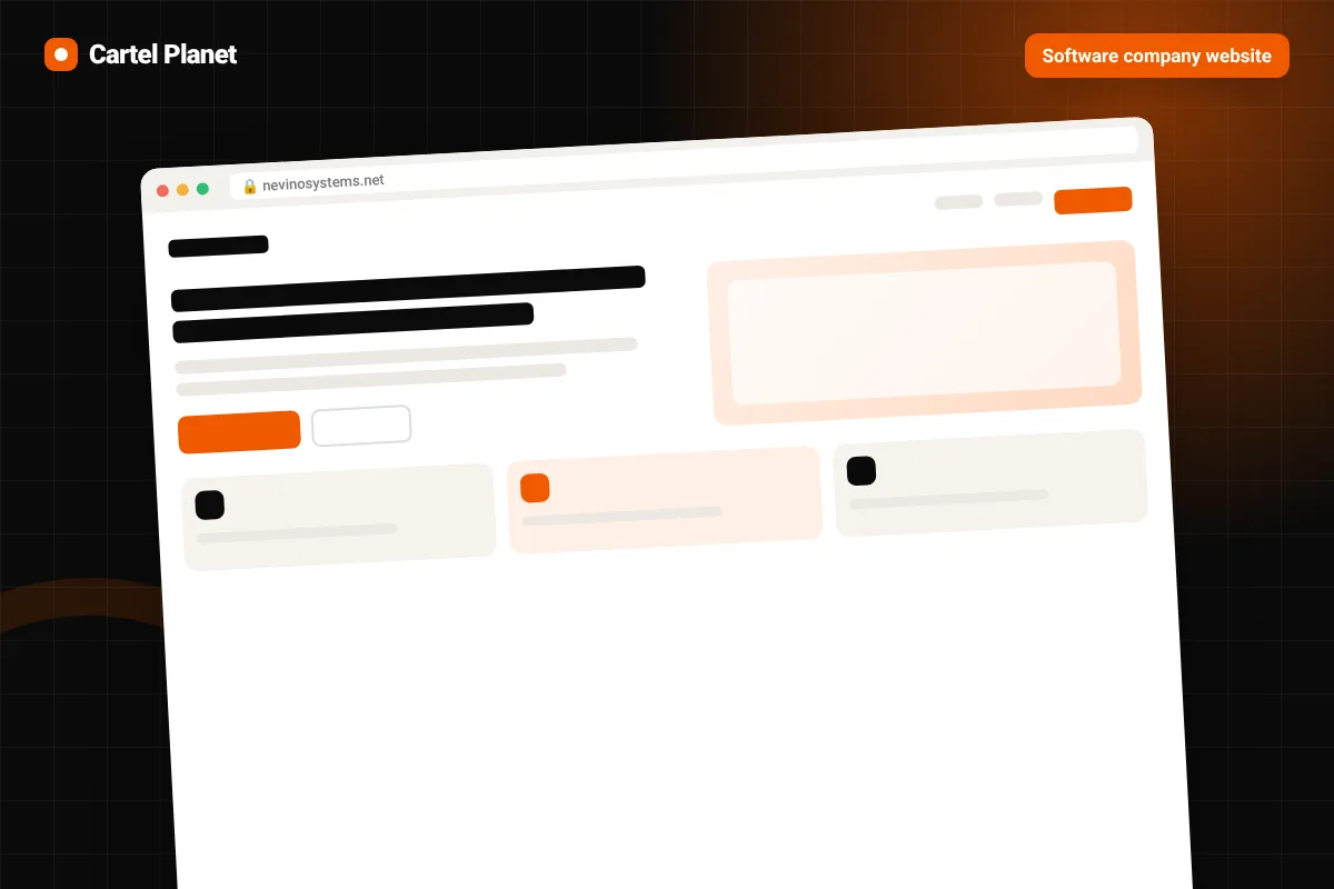 A software company website that sells three product lines