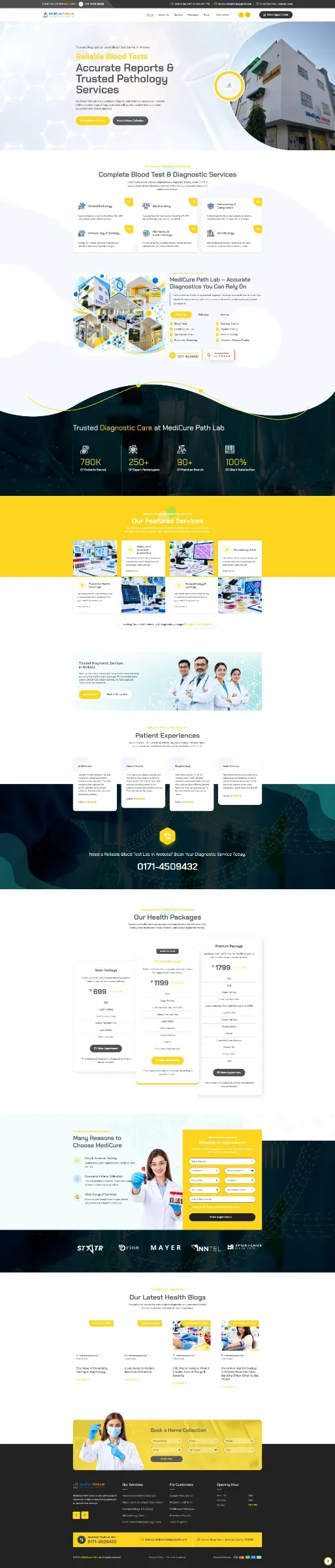 MediCure Lab website screenshot