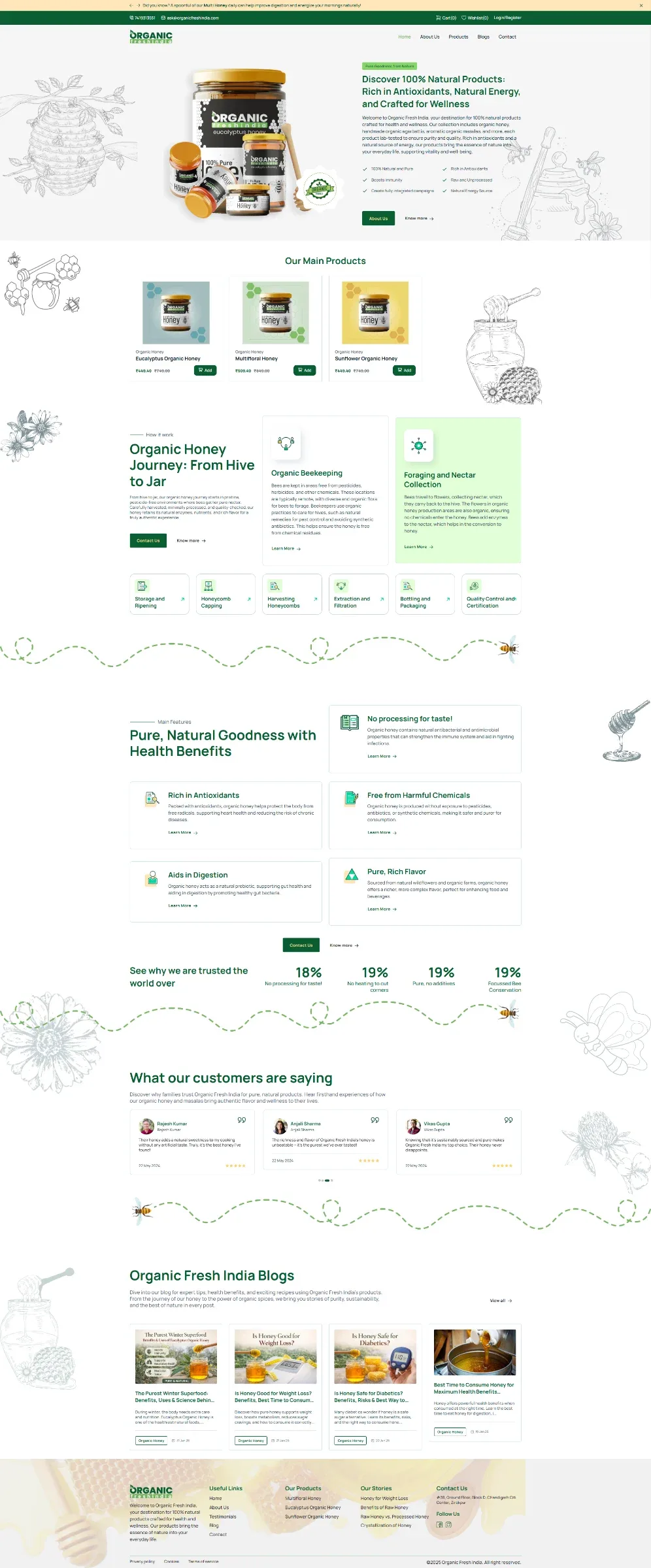 Organic Fresh India website screenshot